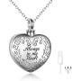 YFN Sterling Silver Heart Urn Necklace for Ashes Cremation Jewelry for Ashes of Loved Ones Keepsake