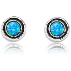 SHABLOOL Earring Sterling Silver 925 With Light Blue Cabochon Opal Gemstone Wellspring Earrings Woman Handmade Jewelry Teen Gift Mothers Day Birthday Beautiful Fine Detailing