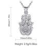 Hamsa Necklace Sterling Silver for Women AEONSLOVE Vintage Hamsa Hand of Fatima Evil Eye Necklace Pendant Good Luck Success Amulet Jewelry Gifts for Womens Girls Wife, 18'' Chain