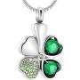 mingkejw Urn Necklace Four Leaf Clover Cremation Jewelry for Ashes Pendant Keepsake Memorial Necklace for Women Men