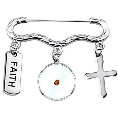 WSNANG Mustard Seed Earrings/Brooch Pin with Cross Faith Charm Religious Jewelry Inspirational Christian Gift WSNANG Mustard Seed Earrings/Brooch Pin with Cross Faith Charm Religious Jewelry Inspirational Christian Gift