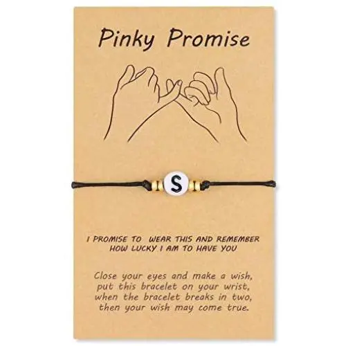 VU100 Distance Matching Initial Charm Bracelets, Pinky Promise Bracelet for 2, Mother Daughter Best Friends Couple Family Boyfriend Girlfriend Gift VU100 Distance Matching Initial Charm Bracelets, Pinky Promise Bracelet for 2, Mother Daughter Best Friends Couple Family Boyfriend Girlfriend Gift