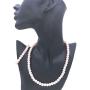 JSEA 8mm Faux Pearl Necklace Elastic Bracelet Jewelry Set Beige White Pink Fake Pearl Jewelry