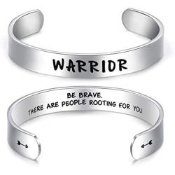 LParkin Inspirational Message Warrior Bracelet Jewelry Be Brave There are People Rotting for You Inspiration Sympathy Gift Message Bracelet