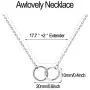 Your Always Charm Friendship Necklace for 2 Best Friend Necklace Two Interlocking Infinity Double Circles Pendant Necklace for Friends