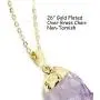 KISSPAT Unpolished Raw Amethyst Stone Pendant Necklace with 26 Long Chain KISSPAT Unpolished Raw Amethyst Stone Pendant Necklace with 26 Long Chain