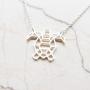 La Menagerie Turtle Silver Origami Jewelry - Silver Geometric Chain Necklace – 925 Sterling Plated Silver Necklace for Women & Girls – Stylish Turtle Pendant Necklace