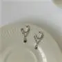 Unique Simulated Miniature Chain Necklace Shape Drop Stud Earring Lifelike Lock Necklace Dangle Earrings for Women Girls Teens Friendship Anniversary Party Hypoallergenic Decoration Jewelry Gifts