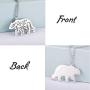 VASSAGO Stainless Steel Cute Polar Bear Pendant Necklace Engraved Mountain Forest Star Cabin Nature Animal Elements Charm Silver Chain Gifts for Boys Girls Men and Women