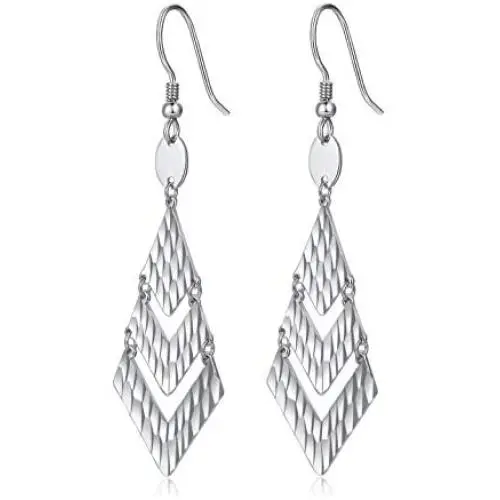 5 Styles Sterling Silver Dangle Earrings for Women Girls Fancy Cut Hook Earrings 5 Styles Sterling Silver Dangle Earrings for Women Girls Fancy Cut Hook Earrings