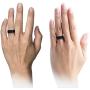 Chroma Color Collection Tungsten Carbide Wedding Band Ring 10mm for Men Women Green Red Blue Purple Black Gunmetal Copper Fuchsia Teal Interior with Blue Beveled Edge Brushed Polished