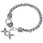 Triple Moon Goddess Amulet Wicca Pentagram Wheat Chain Bracelet for Women Men Pagan Jewelry