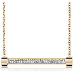 Frwiskp Pendant Necklace - 18K Rose Gold Plated Necklace with Shiny Cubic Zirconia 16'' Danity Jewelry Gift for Women Girls