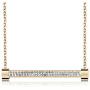 Frwiskp Pendant Necklace - 18K Rose Gold Plated Necklace with Shiny Cubic Zirconia 16'' Danity Jewelry Gift for Women Girls
