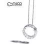 T400 White Round Pendant Necklace AAA Cubic Zirconia Wedding Gift for Women Girls