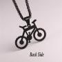 U7 Men Cool Bicycle Jewelry Stainless Steel Wheat Chain Bike Pendant Necklaces