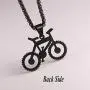 U7 Men Cool Bicycle Jewelry Stainless Steel Wheat Chain Bike Pendant Necklaces U7 Men Cool Bicycle Jewelry Stainless Steel Wheat Chain Bike Pendant Necklaces