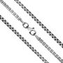 PZ Paz Creations 925 Sterling Silver Italian Box Chain for Men | 22'' Unisex Hypoallergenic Oxidized Brushed Matte Finish