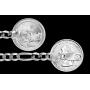 Sterling Silver Flat Figaro Chain 5.3mm-13mm Solid 925 Italy Link Womens Mens Necklace