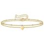 Turandoss Dainty Heart Initial Bracelets for Women, 14K Gold Filled Handmade Personalized Letter Layered Heart Initial Bracelets for Women Girls Jewelry Gifts