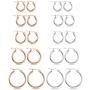 Besteel 5-10 Pairs Stainless Steel Small Hoop Earrings Clasp Gold Tone Silver Tone Hoop Rounded Earrings Set for Women Men Nickel Free