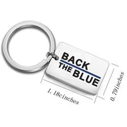 KUIYAI Back The Blue Keychain Blue Lives Matter Keychain Police Support Gift