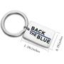 KUIYAI Back The Blue Keychain Blue Lives Matter Keychain Police Support Gift