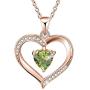 ✦Gifts for Mothers Day✦ Forever Love Heart Necklace Jewelry 18K White Gold/ Rose Gold Plated 925 Sterling Silver Birthstone Pendant Necklace with 5A Cubic Zirconia Birthday Gifts for Women and Girls