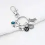 AKTAP The Vampire Movie Inspired Zipper Keychain Damon Salvatore Jewelry Horror Movie Gift for Vampire Fans