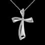 Elegant Cross Pendants Platinum Plated Necklaces Zirconia Jewelry Chain for Women Girls Gifts Presents