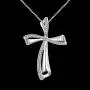Elegant Cross Pendants Platinum Plated Necklaces Zirconia Jewelry Chain for Women Girls Gifts Presents