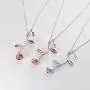 MignonandMignon Silver Plated Rose Pendant Necklace Initial Necklace Bridesmaid Jewelry MignonandMignon Silver Plated Rose Pendant Necklace Initial Necklace Bridesmaid Jewelry