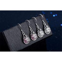 Dangle s925 Silver Teardrop Earrings for Women Girls Teens Vintage Filigree Fashion Women Drop Earrings Charm Gifts