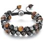 Lava Rock Bracelet Bead Bracelet -8MM Tiger Eye Bracelet Essential Oil Diffuser Healing Natural Stone Bead Bracelet Adjustable Chakra Unisex Yoga Bracelets