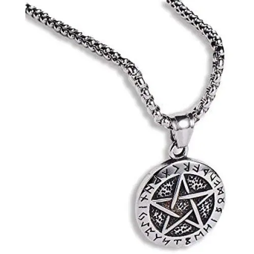 ULATREE Viking Jewelry Men Thor Hammer Pendant Necklace Viking Gifts for Men Stainless Steel Necklace for Men