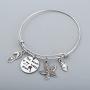 SEIRAA The Beach is My Happy Place Bracelet Expandable Stainless Steel Bangle Beach Jewelry for Beach Lover