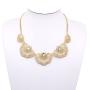 T-Doreen Gold Collar Necklace for Women Boho Round Flower Rhinestone Bib Statement Necklaces