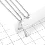 Molike Jewelry Mens Womens Stainless Steel Cross Pendant Necklace Twist Rope Chain, 20-22 Inch