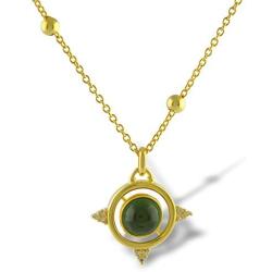 Starborn Moldavite and Meteorite Spinning Sphere Pendant