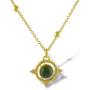 Starborn Moldavite and Meteorite Spinning Sphere Pendant