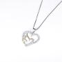925 Sterling Silver Doves Birds Faith Hope Love with Open Heart Pendant Necklace for Women Teenage Girls, 18inches