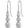 Sterling Silver Genuine or Synthetic Gemstone Round Three Stone Journey Infinity Dangle Earrings