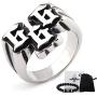 Gungneer Satan 666 Ring for Men Stainless Steel Spiritual Strength Angel Devil Number Satanic Jewelry Accessory