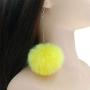 6Pairs Colorful Faux Fur Round Ball Plush Pom Pom Drop Dangle Big Earrings Lovely Cute Long Tassel Statement Fluffy Earrings for Women Girl Girlfriend Christmas Valentines Jewelry Gift