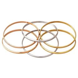 Stainless Steel Gold Rose Gold Silver Bangle Bracelets for Women Cuff Stacking Bracelets