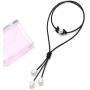 Pearlypearls 3 Freshwater Pearl Pendant Necklace on Black Leather Cord Jewelry for Women 18