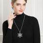 EVER FAITH Austrian Crystal Snowflake Necklace Earrings Set