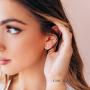 Dainty Hug Hoops Earrings 925 Sterling Silver Created Gemstone Huggie Hoops Earrings Synthetic Fire Opal/Turquoise/Moonstone/CZ Tiny Hoop Earrings for Women Half Hoop Earrings & Minimalist Design