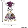 Aheli Tradional Oxidised Silver Antique Design Stone Studded Dangler Earrings for Women Girls