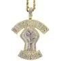 Shop-iGold Custom BLM Men Women 925 Italy Gold Finish Iced Silver Charm Ice Out Pendant Stainless Steel Real 3 mm Rope Chain, Mans Jewelry, Iced Pendant, Rope Necklace 16''- 24''